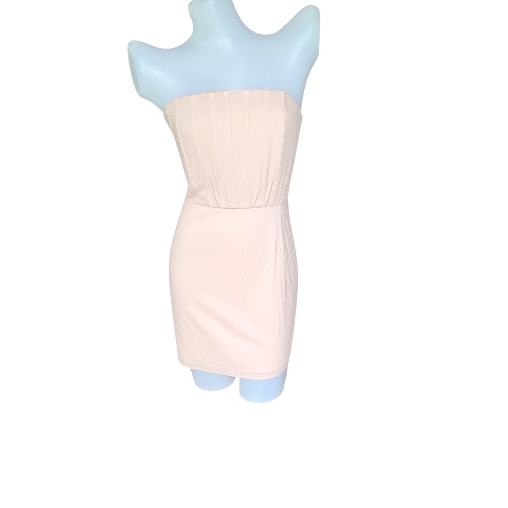 superdown Revolve Blush Pink Strapless Pintuck Pleated Mini Dress Womens Medium